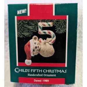 Vintage 1989 Hallmark Keepsake Child’s Fifth Christmas Koala Bear Ornament